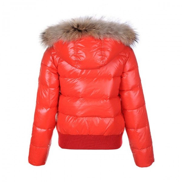 Moncler rosso Fur Cap E Zipper Slim caldo Cappotti uscita